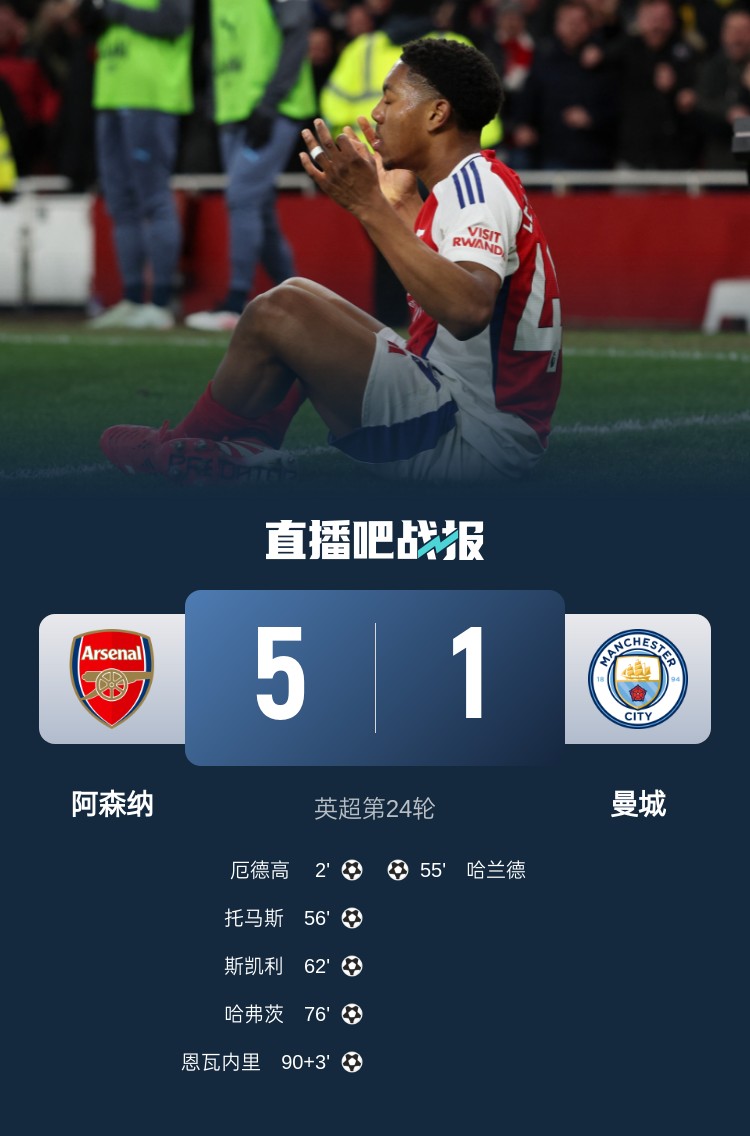 硬氣槍手無畏強敵！阿森納本賽季5-1碾壓曼城，3-0完勝皇馬